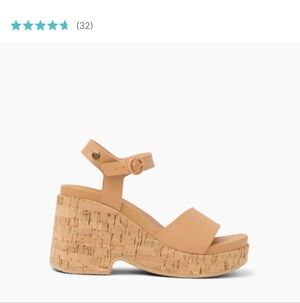 Reef Sunset SAYULITA Tan Cork Platform Wedge Sandals